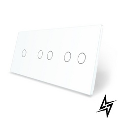 Сенсорная панель для выключателя 5 сенсоров (1-2-2) Livolo белый стекло (C7-C1/C2/C2-11) фото