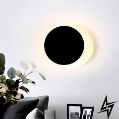 Бра LED Eclipse H20cm S23-38616 22 см Чорний/Білий 043107 фото наживо, фото в дизайні інтер'єру