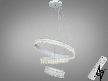 Люстра LED підвісна чорна 140Вт пульт до 25м&sup2; D8748-600+400+300WH фото