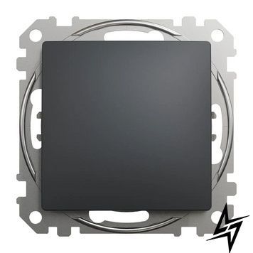 Перемикач кнопковий прохідний 1-клавішний Schneider Electric SDD114116 Sedna Design 10A чорний IP20 пластик фото