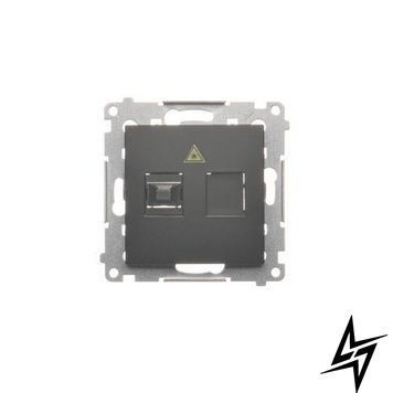 Розетка оптоволоконная одинарная Черный матовый Simon 54 DGS1.01/49 фото