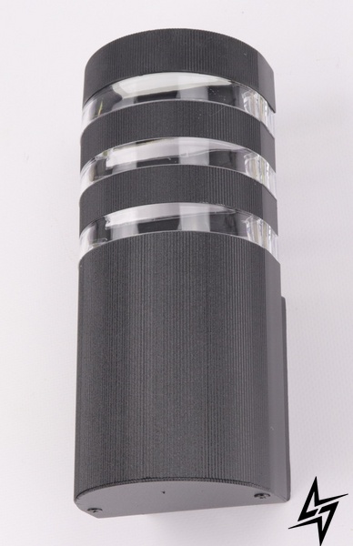 Фонарь уличный настенный L23-37827 Черный 8021/1-bk фото в живую, фото в дизайне экстерьера