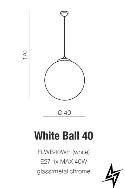Люстра подвесная Azzardo White Ball 40 AZ1328 15872 фото в живую, фото в дизайне интерьера