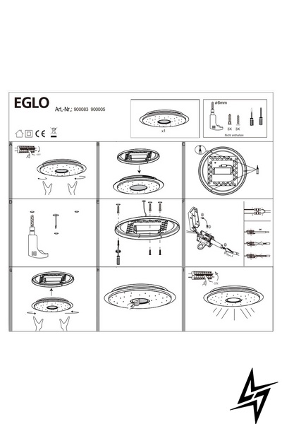 Стельовий світильник Eglo 900083 Lanciano-Z LED 53148 фото наживо, фото в дизайні інтер'єру