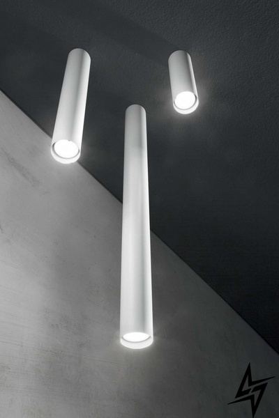 Точечный накладной светильник Ideal Lux Look Pl1 H75 Bianco 233352 47546 фото в живую, фото в дизайне интерьера