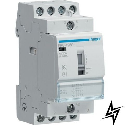 Модульный контактор Hager ERC425S ERCS 25 А, 220 В, 4НО ERC425S фото