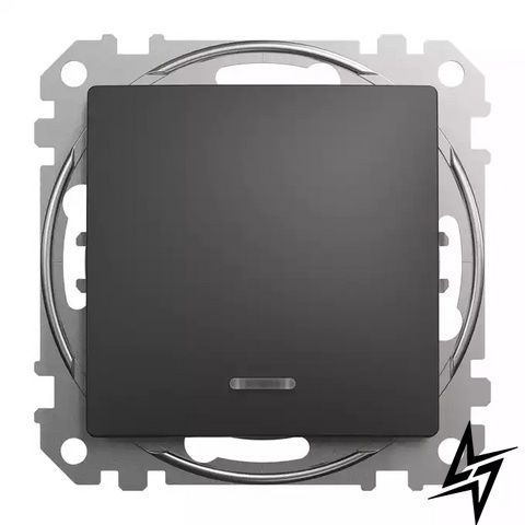 Переключатель перекрестный 1-клавишный с подсветкой Schneider Electric SDD114107L Sedna Design 10A черный IP20 пластик фото
