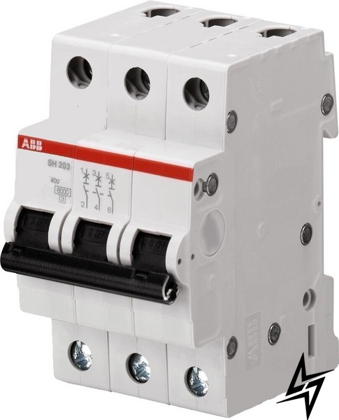 Автоматичний вимикач ABB 2CDS213001R0105 SH200 3P 10A B 6kA фото