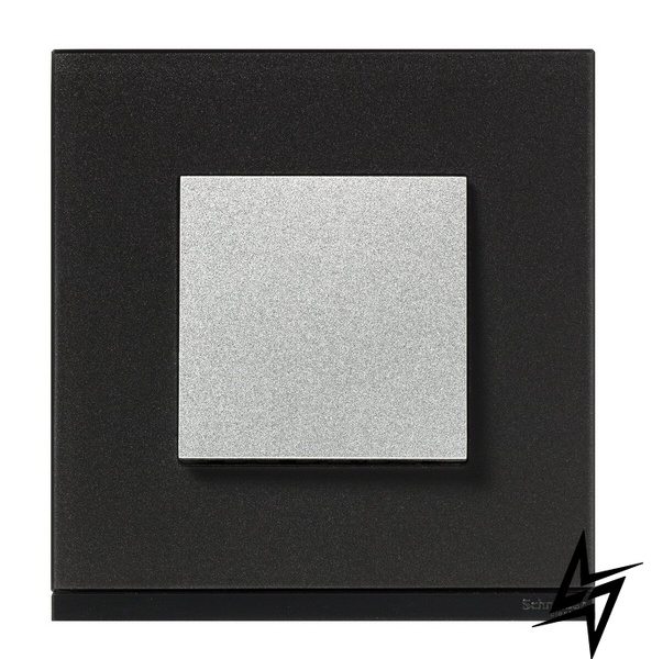 Горизонтальна однопостова рамка Unica New Pure NU600286 чорне скло / антрацит Schneider Electric фото