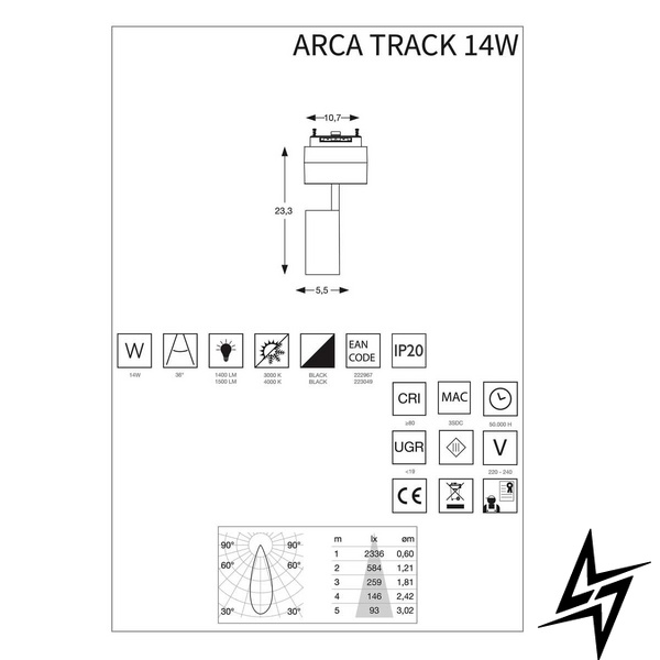 Магнитный трековый светильник 222967 Ideal Lux Arca Track 14W 36° 3000K  фото в живую, фото в дизайне интерьера