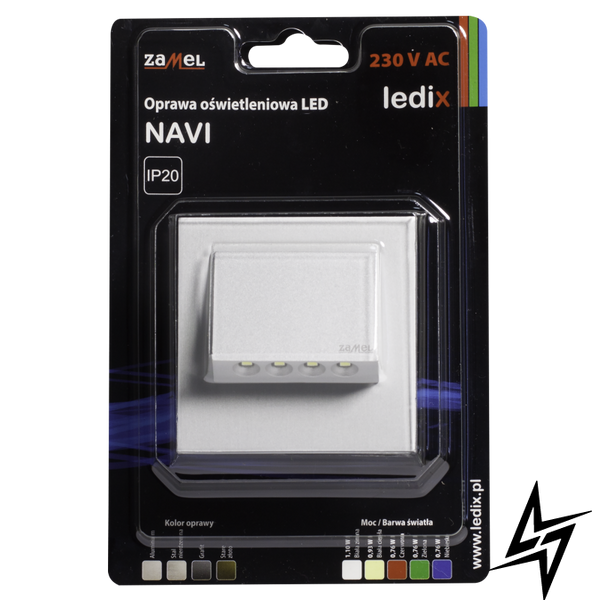 Настінний світильник Ledix Navi з рамкою 11-221-12 врізний Алюміній 3100K LED LED11122112 фото наживо, фото в дизайні інтер'єру