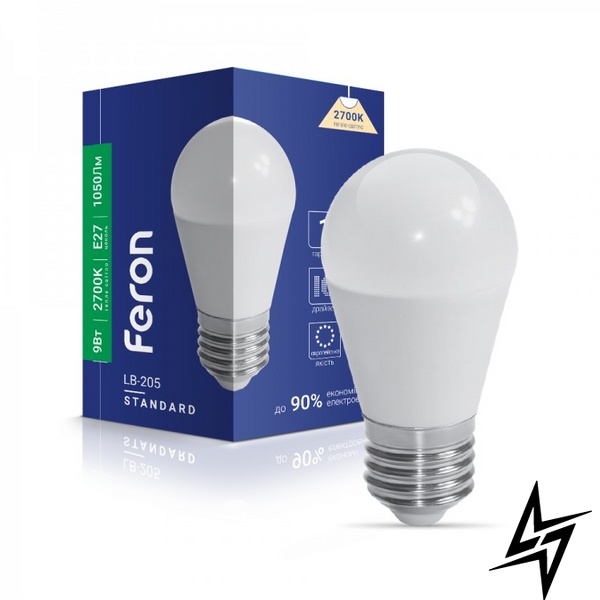 LED лампа Feron 40178 Standart E27 9W 2700K 4,5x9,2 см фото