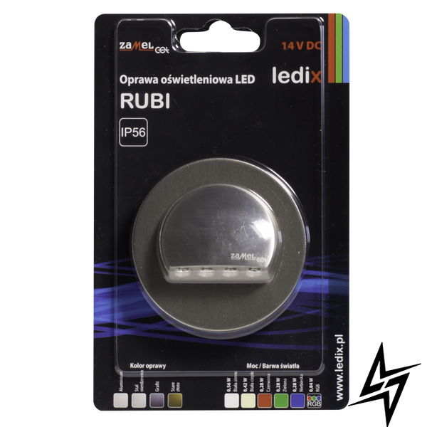Настінний світильник Ledix Rubi з рамкою 09-111-26 накладний Сталь RGB 14V LED LED10911126 фото наживо, фото в дизайні інтер'єру