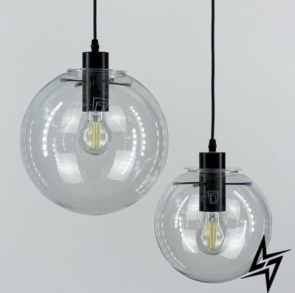 Минималистичный светильник в двух диаметрах прозрачного плафона LE26020 Черный/Прозрачный AA 316/1 фото в живую, фото в дизайне интерьера