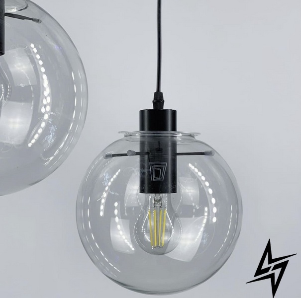 Минималистичный светильник в двух диаметрах прозрачного плафона LE26020 Черный/Прозрачный AA 316/1 фото в живую, фото в дизайне интерьера