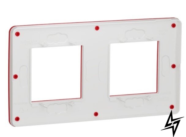 Двухпостовая рамка Unica New Studio Color NU280413 червоний / білий Schneider Electric фото