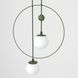 Подвесной светильник на 2 стекляных плафона Sunderline 2B Forest (RAL 6003) Зеленый  фото в дизайне интерьера, фото в живую 1/13
