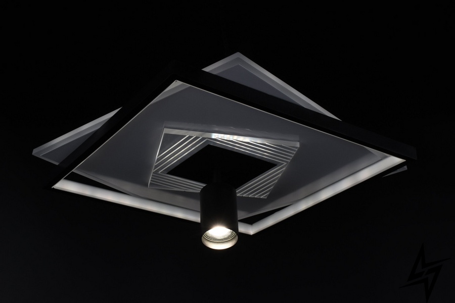Люстра потолочная LED с пультом L23-36977 Черный X088/500 фото в живую, фото в дизайне интерьера