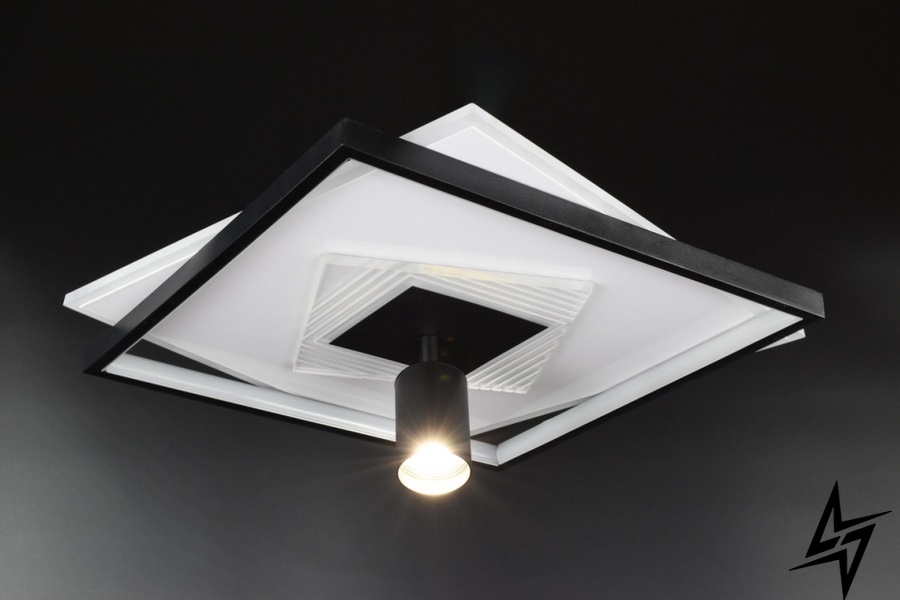 Люстра потолочная LED с пультом L23-36977 Черный X088/500 фото в живую, фото в дизайне интерьера