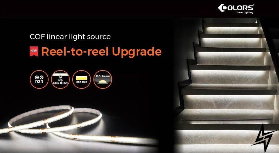 LED лента COLORS COB-24V-IP20 7.2W 605Lm 3000K 5м DRF6-24V-8mm-WW фото