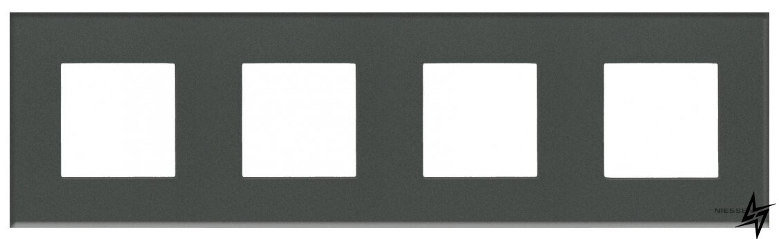 Четырехместная рамка Zenit N2274 CF стекло (графит) 2CLA227400N3801 ABB фото
