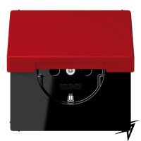 LC1520KIKL32090 Les Couleurs® Le Corbusier SCHUKO®-розетка с откидной крышкой и со встроенной повышенной защитой от прикосновения rouge vermillon 31 Jung фото