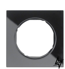 Одноместная рамка R.3 10112216 (стекло/черная) Berker фото