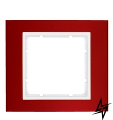 Рамка 1-местная красная/полярная белизна B.3 10113022 Berker фото