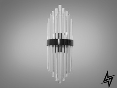 Современный настенный светильник D23-32068 Хром/Черный 88016/D230x550BHR фото в живую, фото в дизайне интерьера