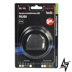 Настенный светильник Ledix Rubi с рамкой 09-221-62 врезной Черный 3100K ЛЕД LED10922162 фото в живую, фото в дизайне интерьера