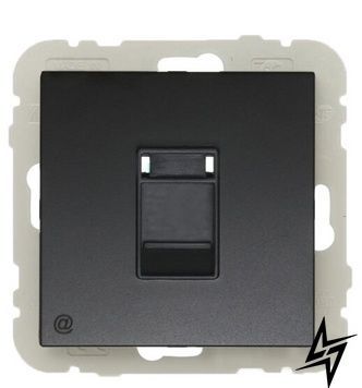 Комп'ютерна розетка Logus 21453 + 90751 TPM RJ45 Cat5e чорна матова Efapel фото
