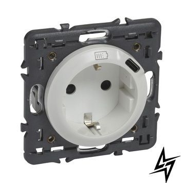 Розетка комбінована 2К+З 16А 250V~ + USB Type C 1.5А 5V Celiane 0 білий Legrand 68119 фото
