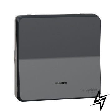 Механізм кнопкового вимикача з підсвіткою IP55 чорний Schneider Electric Mureva Styl MUR35127 фото