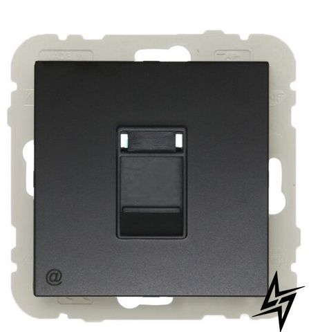 Механізм комп&rsquo;ютерної розетки RJ45 Efapel 21453 + 90751 TPM Logus 90, чорний матовий фото