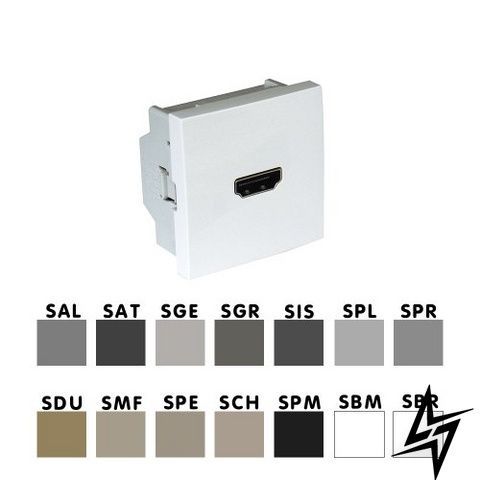 HDMI-розетка Efapel 45436 SAL Quadro 45, алюміній матовий фото
