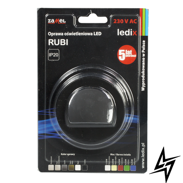 Настінний світильник Ledix Rubi з рамкою 09-221-62 врізний Чорний 3100K LED LED10922162 фото наживо, фото в дизайні інтер'єру