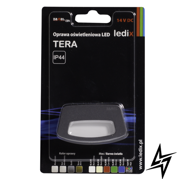 Настінний світильник Ledix Tera 03-111-31 накладний Графіт 5900K 14V LED LED10311131 фото наживо, фото в дизайні інтер'єру