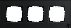 0213126 Рамка Esprit Черный алюминий 3-постовая Gira фото