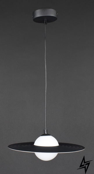 Підвісна стельова люстра на 1 лампочку L23-37479 Чорний MJ64-300 фото наживо, фото в дизайні інтер'єру