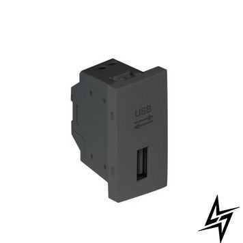 Розетка USB 1-мод Антрацит 45437 SAT Efapel Quadro 45 фото