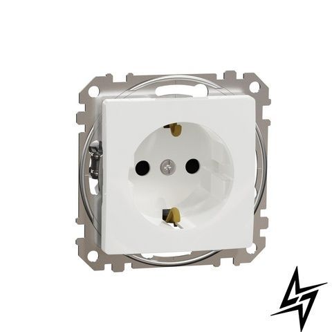 Розетка 220В з заземленням та шторками Schneider Electric SDD111022 Sedna Design білий пластик фото