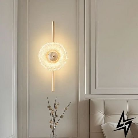 Настінне LED бра з вимикачем 42&times;18 см латунне 26-6105 фото