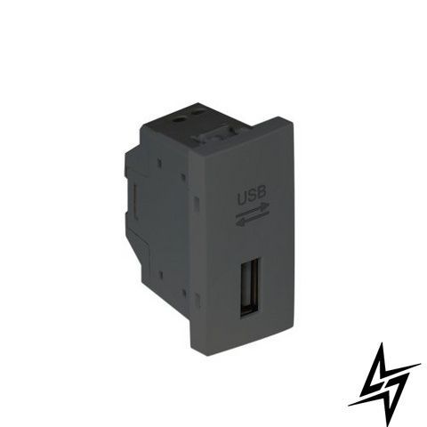 USB-зарядний модуль Efapel 45437 SAT Quadro 45, антрацит 45437 SAT фото