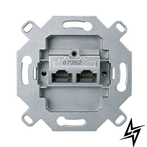 Механізм розетки RJ45 2-п UAE 8/8 КАТ.6 Merten 465706 фото