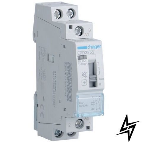 Модульный контактор Hager ERD225S ERDS 25 А, 24 В, 2НО ERD225S фото