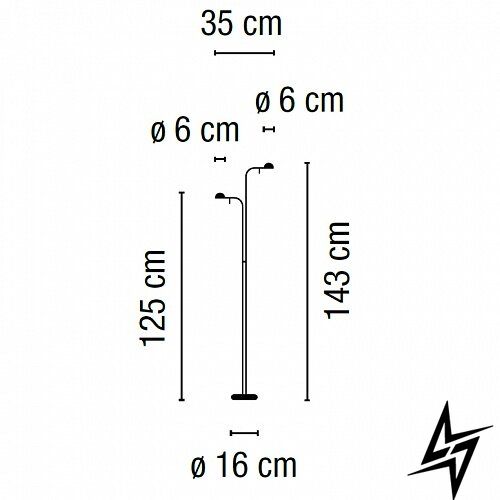 Торшер 1670 93/10 Vibia Pin LED фото