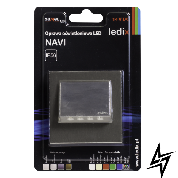 Настенный светильник Ledix Navi с рамкой 11-211-22 врезной Сталь 3100K 14V ЛЕД LED11121122 фото в живую, фото в дизайне интерьера