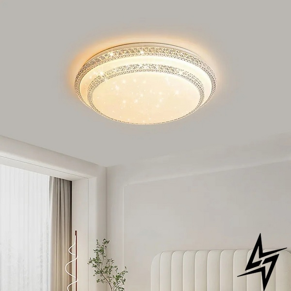 Стельовий світильник LED з пультом L23-37729 Білий W71140/400-k фото наживо, фото в дизайні інтер'єру