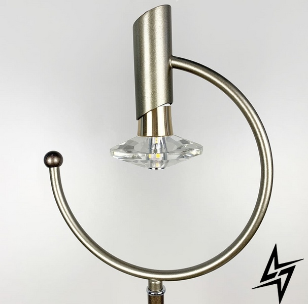 Настільна лампа із кришталевою лампочкою LE26172 20x48см Бронза 5008 GR фото наживо, фото в дизайні інтер'єру