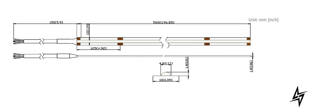 LED лента RISHANG COB-24V-IP20 10W RGB 5м RM0026SP-HNA-RGB фото